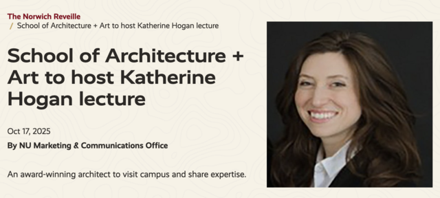 Norwich School of Architecture  Art to host Katherine Hogan lecture