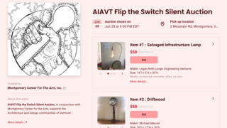AIAVT Flip the Switch Furniture Competition Exhibition  Silent Auction 