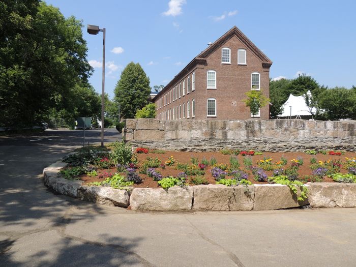 Restored 2-story masonry gabled building