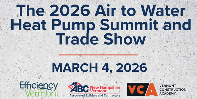 Efficiency VT  ABC VTNH Present 2026 Air to Water Heat Pump Summit and Trade Show