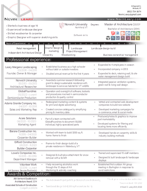 Architectural Design Intern desired AIA Vermont