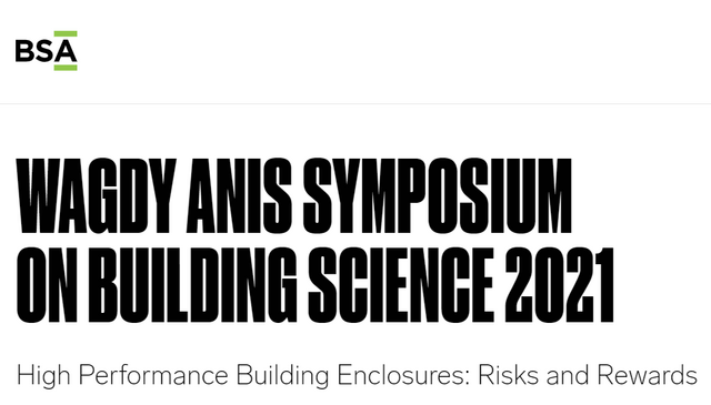 WAGDY ANIS SYMPOSIUM ON BUILDING SCIENCE 2021