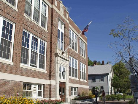 Renovated 3-story brick urban school