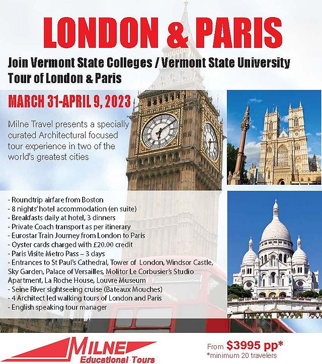 Architectural Tour of London and Paris with VT State Colleges VT State University