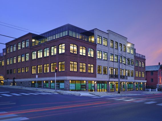 Contemporary 4-story masonry urban block