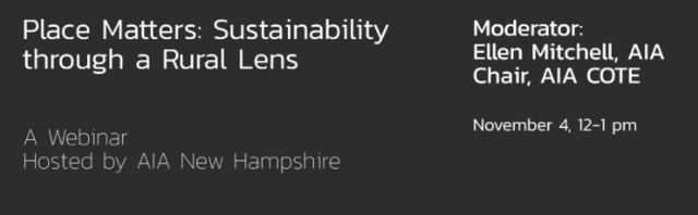 AIANH Presents Place Matters Rethinking Sustainability through a Rural Lens