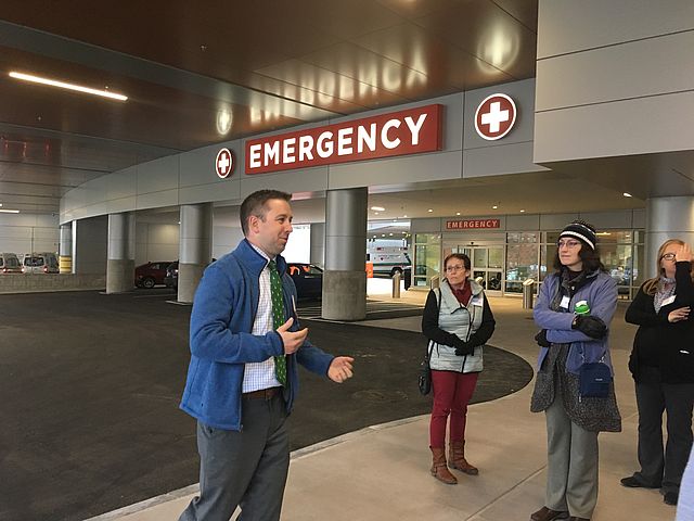 Jim Sweeney leads a tour group