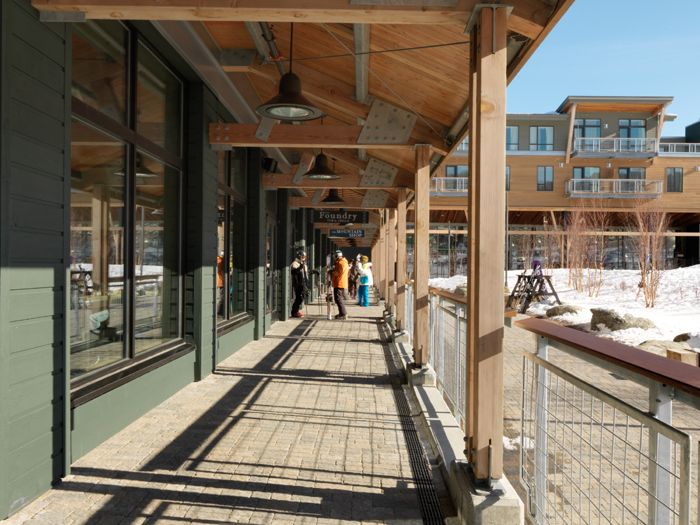 long wood framed porch