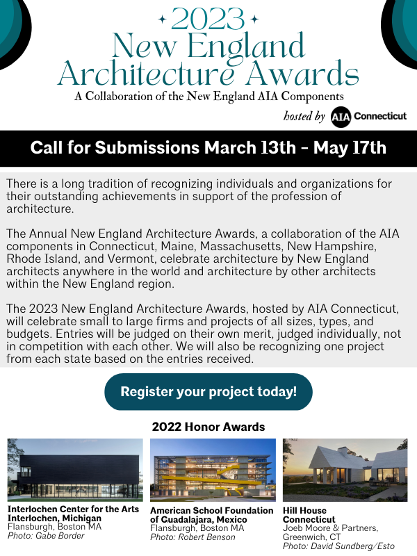 REGISTRATION OPEN 2023 New England Architecture Awards